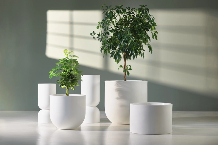 Donice nowoczesne do biura Monumo Cavo białe